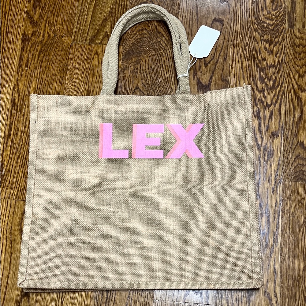 Pink and Tan Tote Bag
